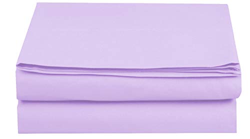 Elegant Comfort Premium Hotel Quality 1-Piece Flat Sheet, Luxury and Softest 1500 Premium Hotel Quality Microfiber Bedding Flat Sheet, Wrinkle-Free, Stain-Resistant, King, Lilac