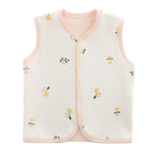POBIDOBY Baby Vest for Girls & Boys, Purcotton Toddler Reversible Vest for Spring & Autumn(US, Age, 3 Years, 4 Years, Flower)