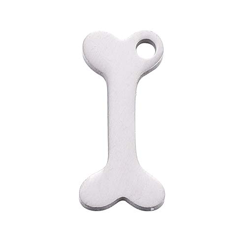 Danlingjewelry 10 Pcs 304 Stainless Steel Dog Bone Pet Charm Doggy Puppy Bone Pendant For Diy Necklace Bracelet Jewelry Findings 15X6.5Mm #TOP7