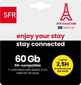 SFR World 60 GB: Obegränsade samtal & SMS i Europa, 2,5 timmes globalt