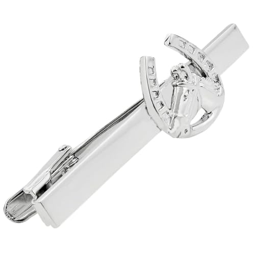 Silver Horse Horseshoe Tie Clip