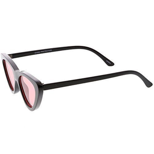 Image of zeroUV Women's Small Thick Neutral Colored Flat Lens Cat Eye Sunglasses 51mm