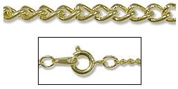 JewelrySupply Curb Chain 18" 2mm Gold Color (1-Pc)