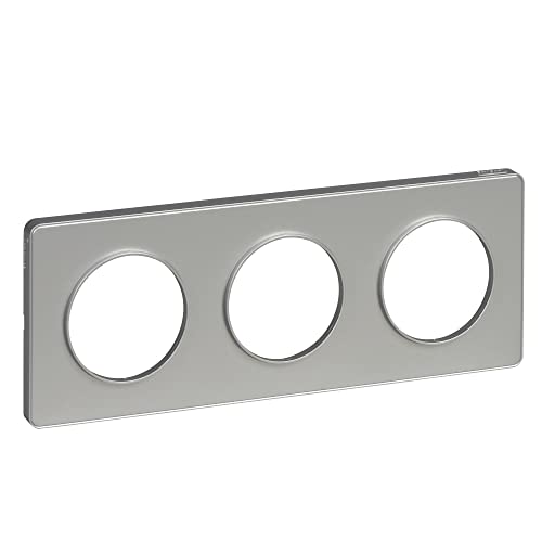 Schneider Electric - Odace Touch, plaque Alu 3 postes horiz. ou vert. entraxe 71mm - S530806