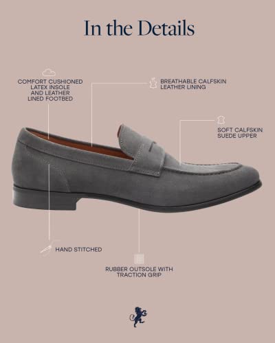 Image of Dunross & Sons Men's Brookes Penny Loafer Slip-On Formal Business Shoes
