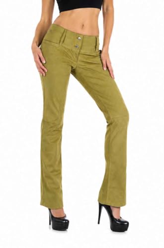 Pantalon en cuir suédé Dolce & Gabbana pour femme : vêtement daim luxe de coupe droite italienne