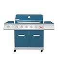 Royal Gourmet GA6402B 6-Burner Propane Gas Grill with Sear Burner and Side Burner, 74,000 BTUs, Cabinet Style Outdoor BBQ Grill for Barbecue Grilling & Backyard Cooking, Blue