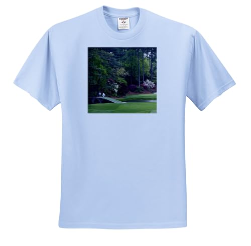 3dRose, Amen Corner in Augusta Georgia - Golfers on Bridge, T-Shirt
