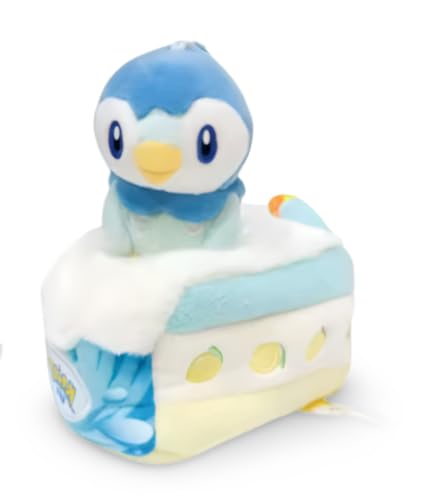 Piplup porte-clés Pokémon en peluche avec breloque gâteau bleu de 12 cm