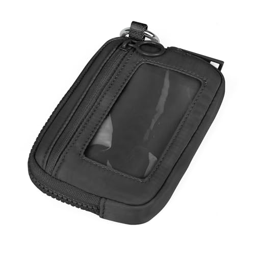Image of The Iris Wallet Zipper Mini Coin Purse Keychain ID Holder Wallet | Zip Card Case with ID Window Purses for Women Mini Portable Keychain Wallet,Black
