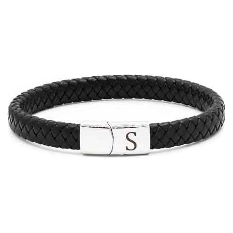HAYOUWAY Adjustable Black Leather Bracelet Cover