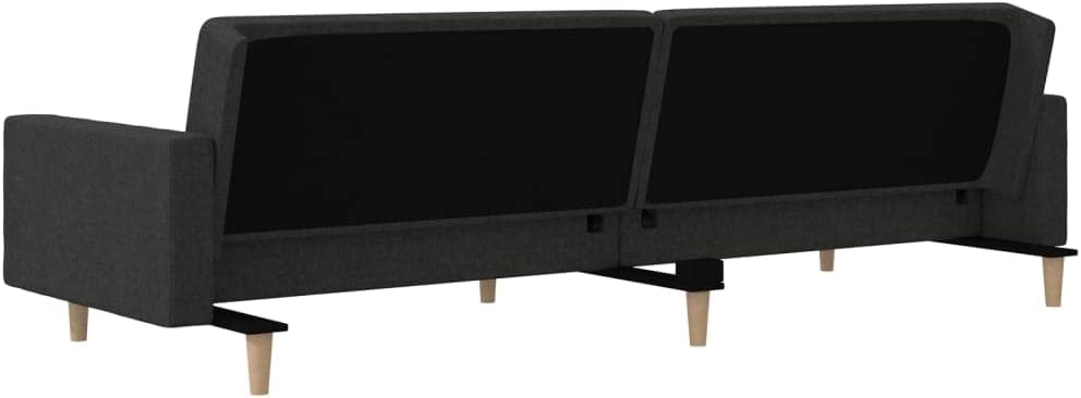 Sofa Bed Black Fabric (100% Polyester) Living Room Furniture