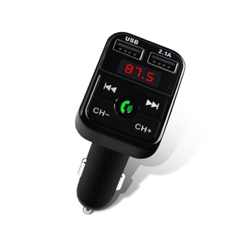 PartyKindom Cargador Coche USB Dual Manos Libres Reproductor Música Voltímetro Pantalla Compatible