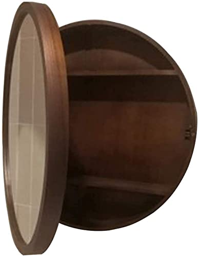 PhAsz Gabinete montado en la Pared del baño Gabinete Redondo del Espejo del baño, gabinete de Almacenamiento de la Pared Botiquín del Espejo, para baño