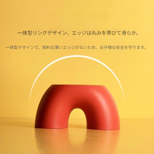 SJGEIDM新しくなった子供用丸型スツール。滑り止め加工が施され、耐久性に 靴替えスツール。クリエイティブなレインボーチェア。軽量でスタイリッシュ、キュート。丈夫で幅広の座面。強力な耐荷重性。長時間座っても疲れません (ホワイト) [5]