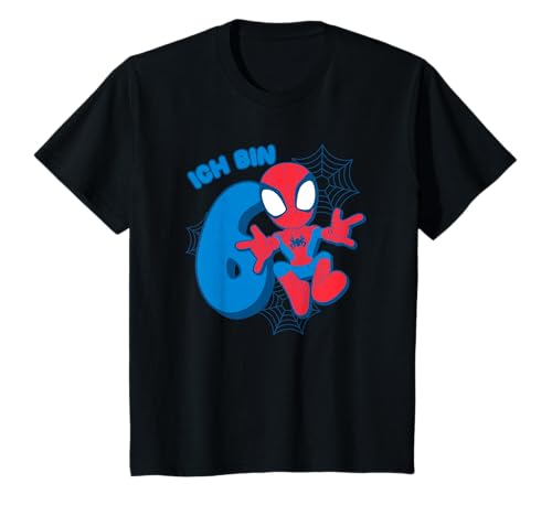 Kinder Marvel Spider-Man Cute Spidey Geburtstag 6 Jahre T-Shirt