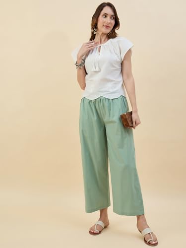Image of Nermosa Women's Loose Cotton Relaxed Fit Palazzo