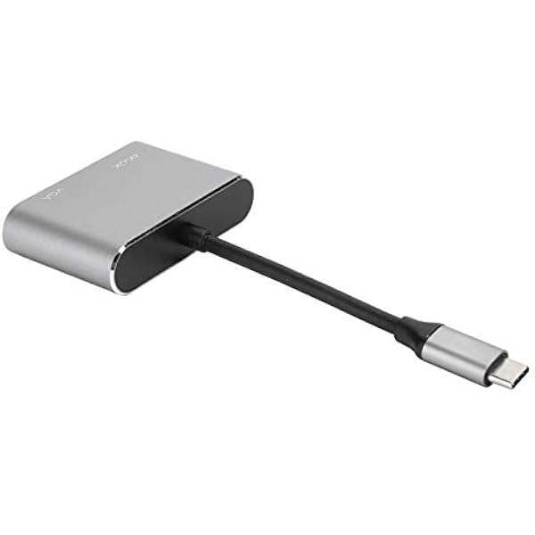 Generic Konwerter Dokujący VGA Typu C na z obsługą Rozdzielczości 4K Koncentrator Multi Protect Typu C do Wyświetlania na Dużym Ekranie lub Projektora (GREY)
