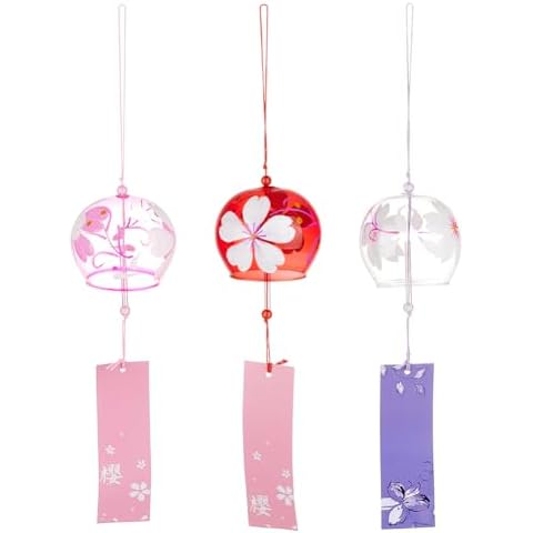 BENECREAT 3 PCS Japanese Cherry Blossom Wind Chimes Cover
