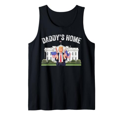 Daddy's Home Casa Bianca Bandiera americana Donald Trump 2024 Canotta