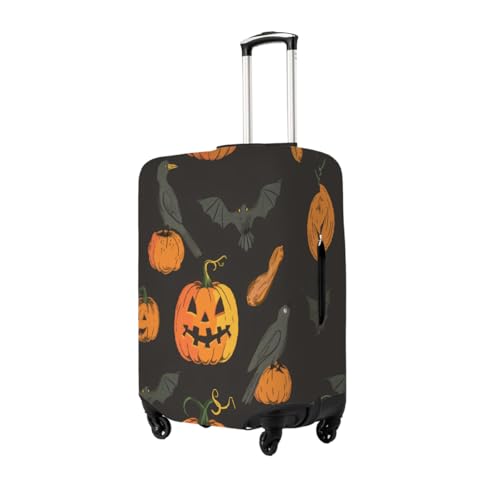 Halloween Pumpkins Crows Stretchable Luggage Covers for Suitcase TSA Approved, Dust Proof and Scratch Resistant Travel Luggage Protector for Carry On (22-24 in)2