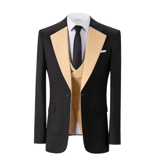 Mens Suit Slim Fit 3 Piece Suits Tuxedo Double Breasted Wedding Prom Tuxedo Party Blazer Vest Pants Set3