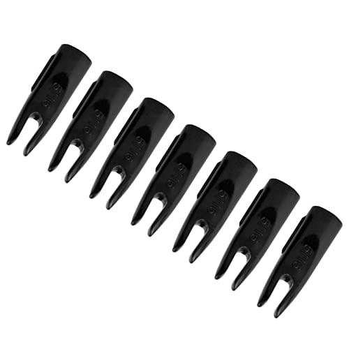Lamehfyo 50 Pack Archery Arrow Nocks 5/16" Plastic Insert Arrow Nocks Replacement Nock Outwear Arrow Tails Archery Arrow Shaft End Accessories (Black)