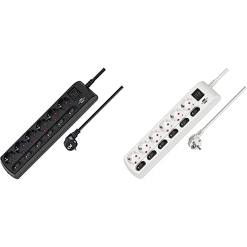 Brennenstuhl Steckdosenleiste einzeln schaltbar 6-Fach mit 2-poligen Schaltern & Steckdosenleiste einzeln schaltbar 6-Fach mit 2-poligen Schaltern