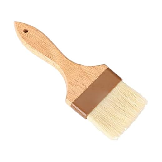 Konditory borste med vildsvin med trähandtag BBQ Basting Oil Brush -matlagningstillbehör för kök, bakningsredskap