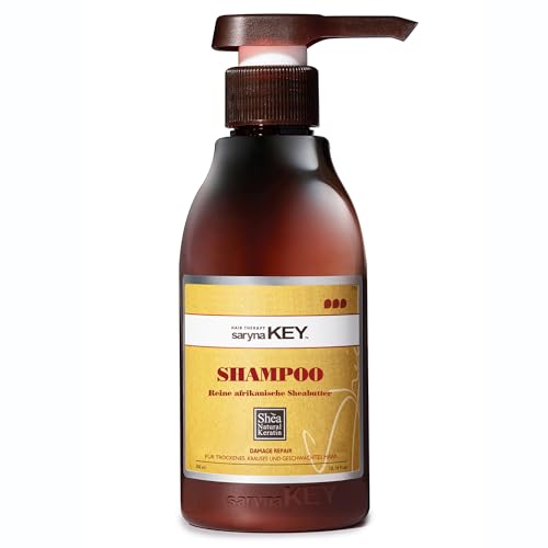 Saryna Key Damage Repair Shampoo mit afrikanischer Sheabutter – Feuchtigkeitsshampoo für trockenes, strapaziertes Haar – Keratin-Pflege – Sulfatfrei & parabenfrei – 300ml