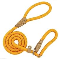 Zocipro Sliplijn voor honden, 1,5 m sterk touw hondenriem, anti-trek anti- verstikking nylon touwriem, reflecterende wandeltraining riem voor middelgrote en grote honden (zwart