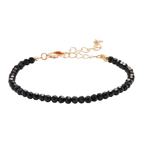 Black Tourmaline Bracelet for Women Handmade Beaded Bracelets Nat...