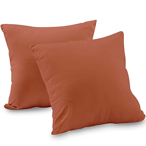 TOCOMOA Lot de 2 housses de coussin 40 x 40 cm - Taie d'oreiller 40 x 40 cm - Rouille 100 % microfibre - Qualité supérieure et douce - 40 x 40 cm - Avec fermeture éclair Cover