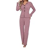 Conjunto de Ropa de Casa para Mujer de 2 Piezas para Otoño e Invierno Diseño Casual y Exteriorizable Cómodo para Relax y Salidas