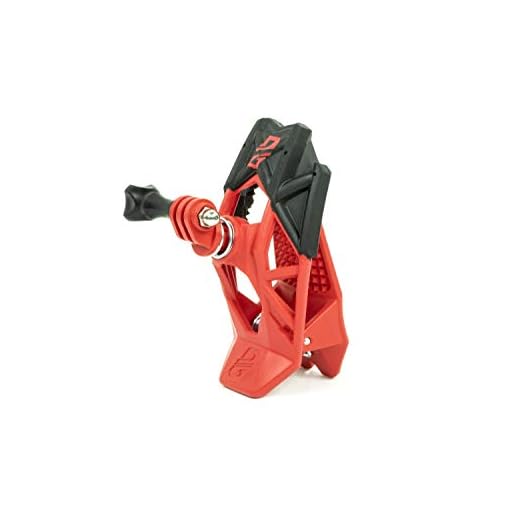 Dango Design Gripper Mount - Universal Clamp Mount for Action Cameras, Use as a Mount on Motorcycles, Powersports Helmets & More - Ripper Red