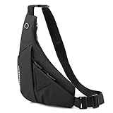 Sacoche Homme et Femme Bandoulière, Sac de Poitrine Antivol, Sac Imperméable Léger, Triang...