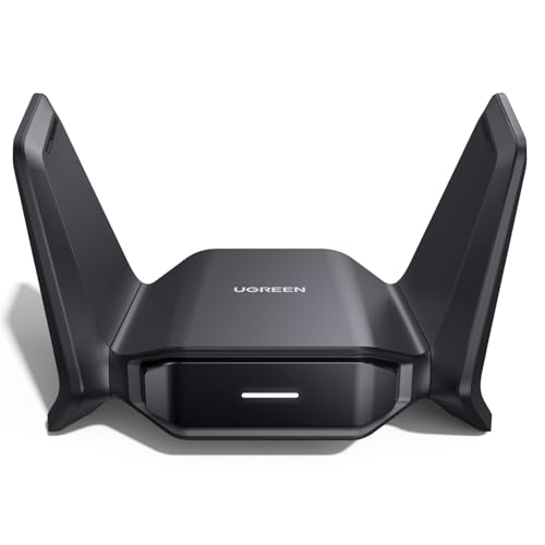 UGREEN BE6500 WiFi Adapter for Desktop PC, WiFi 7 Dongle with 5GHz/2.4GHz/6GHz Tri-Band, Dual High Gain Antennas, USB 3.0, 4K-QAM, WAP3-SAE, Only Compatible with Windows 10/11