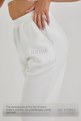 Bride Statement Sweatpants for Newlywed Honeymoon, Embroidered Joggers for Bachelorette Party or Wedding Gift2