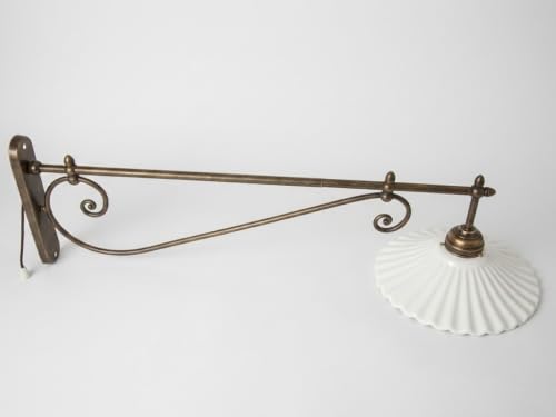 Lampe murale laiton et céramique blanche 80 cm pour éclairage élégant