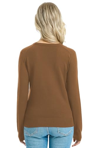 Image of QUALFORT Women's Sweaters Long Sleeve Soft Lightweight Basic Knitted Pullover Sweater