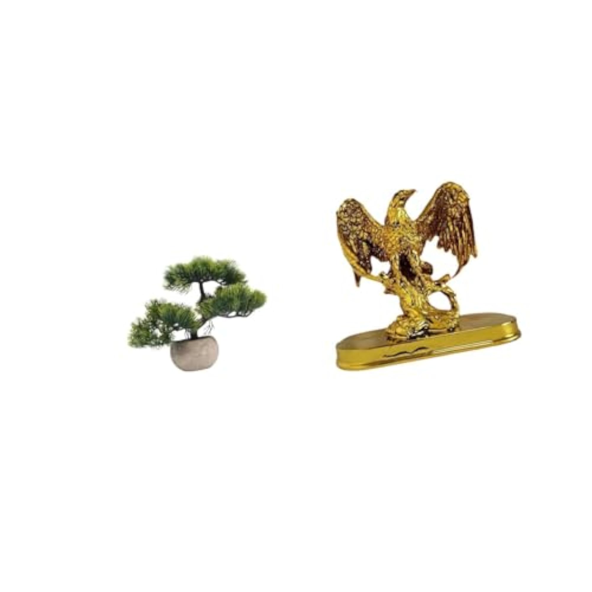 Artificial Bonsai Tree with Animal Sculpture Decor