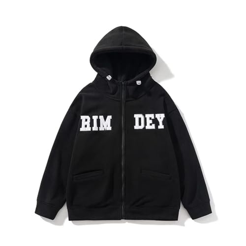 Unisex Y2K Fleece Letter Printed Hooded Warm Long Sleeve Preppy Sweatshirts Aesthetic Gothic Jacket Coat