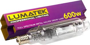 Lumatek - 250W - 400W - 600W - 1000W - 240V Metal Halide - Veg Bulb Hydroponics (Lumatek - 600W Metal Halide)