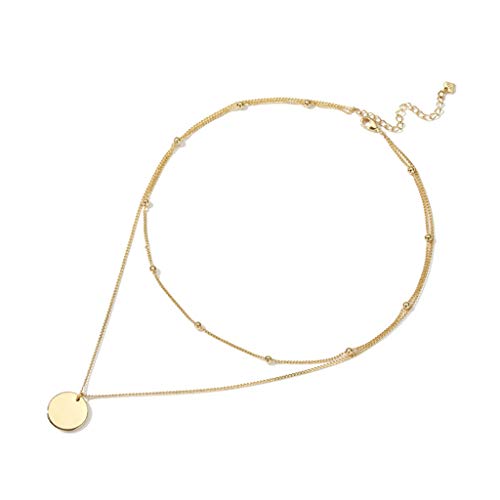 WXFQX Pendentif Collier, Double Collier Femme Clavicule Chaîne Pendentif Pièce Collier Bijoux Accessoires for Noël Cover