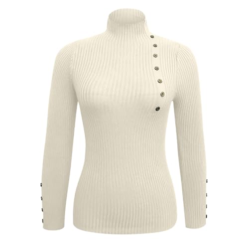 Womens Sweater Mock Neck Fitted Long Sleeve Ribbed Knit Pullover Tops - image 3