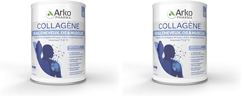 Arkopharma - Collagène Peau Cheveux Os & Muscles 260 g | Peau - Rides - Articulations - Cheveux et ongles - Os | 260 g (Lot de 2)