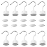 RICKMASK Magnethaken Weiß, 10 Stück 2KG Neodym Magnete mit Haken, Mini Extra Starke Magnetische Haken für , Grill, Zuhause, Küche, Büro, Camping