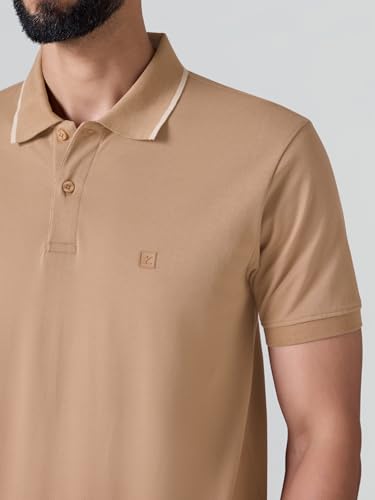 Image of XYXX Men's Apex Mercerized Cotton Striped Collar Pique Polo T-Shirt