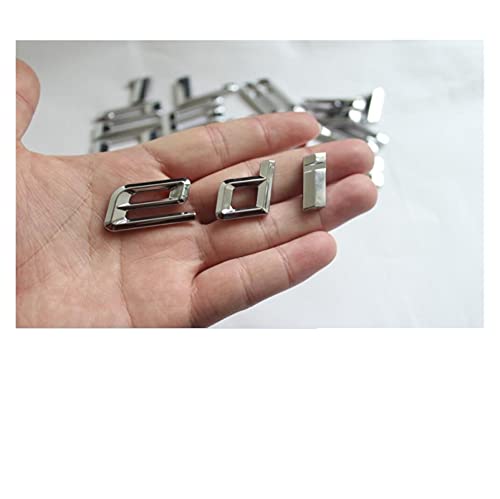 YUYANGZHI Chrome glanzend zilver BUIKSPIEREN Number Letters Words Car Trunk Badge Embleem Emblemen geschikt voor BMW 1… - Afbeelding 5