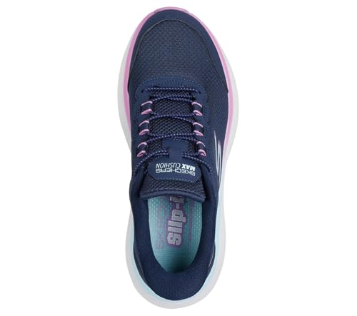 Skechers Skechers Women's Max Cushioning Endeavour Cardova Hands Free Slip-Ins Sneaker, Navy/Purple, 9